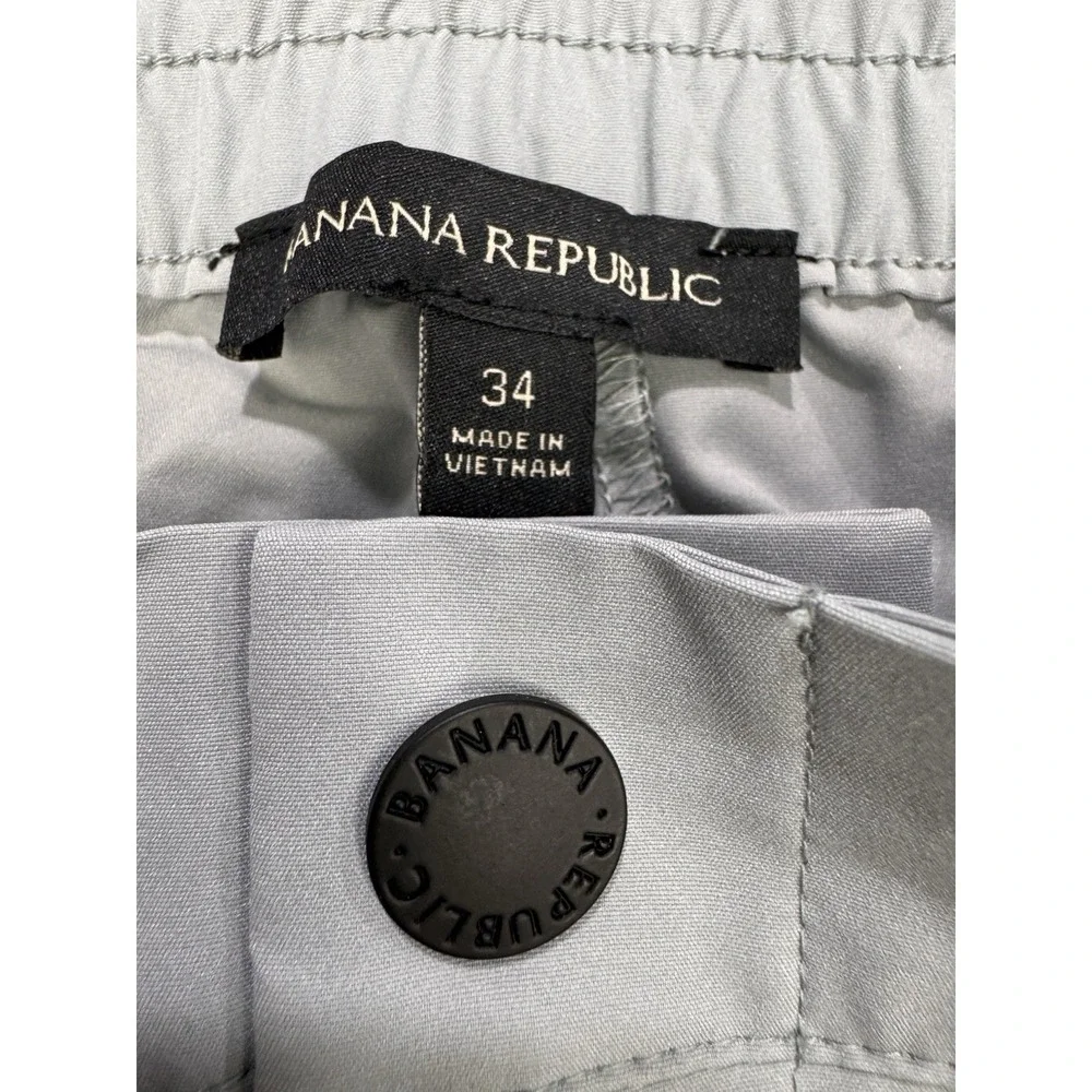 Banana‎ Republic Pant Men 34 Gray Athletic Slim Performance Golf Hiking Tech